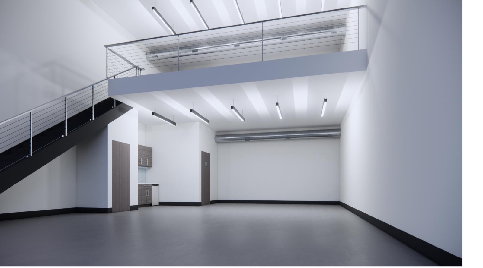 Building 3 whitebox interior with mezzanine
